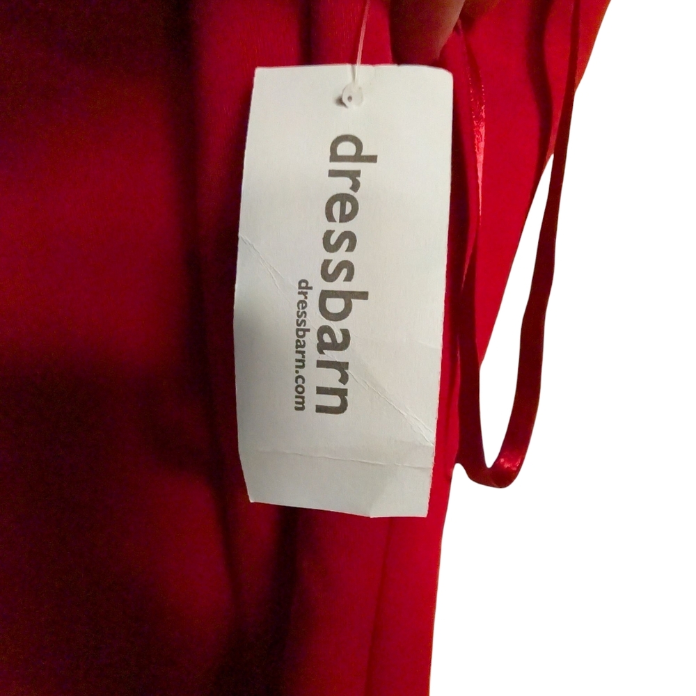 NEW Roz & Ali DRESSBARN red stretchy flare cocktail dress lace cutout 8 Petite - Picture 6 of 7